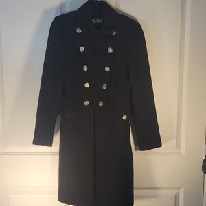 Marvin Richards Black Double-Breasted Trench Coat